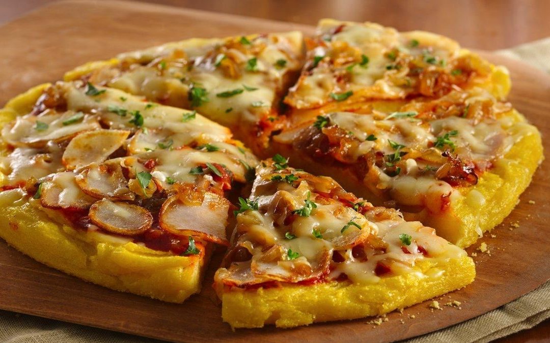 Pizza-palenta sa pečurkama, paprikom i sirom